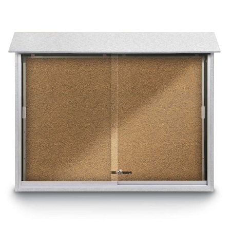 United Visual Products Outdoor Enclosed Combo Board, 72"x36", Bronze Frame/Grey & Keylime UVCB7236ODBZ-GREY-KEYLIME